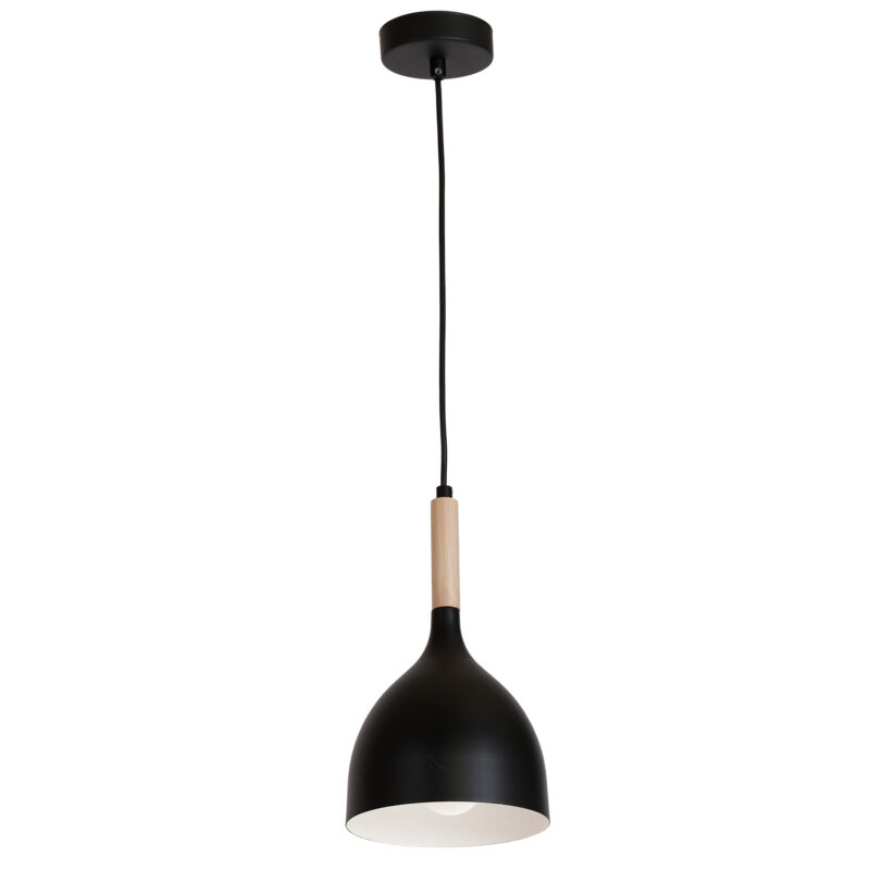 Żyrandol Luminex Noak black/natural wood x1