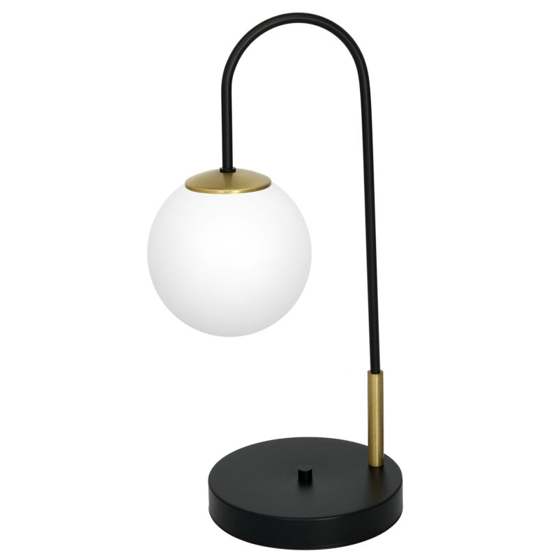 Lampa biurkowa z kloszem Luminex Cambridge czarny/mosiądz x1