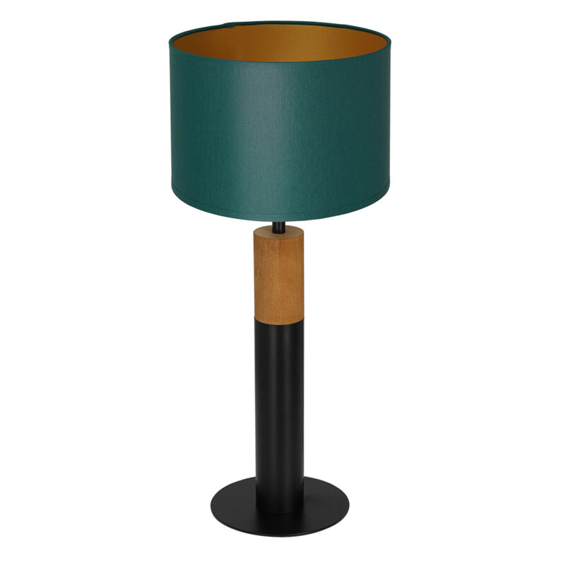 Lampa biurkowa Luminex zielona okrąg drewno x1