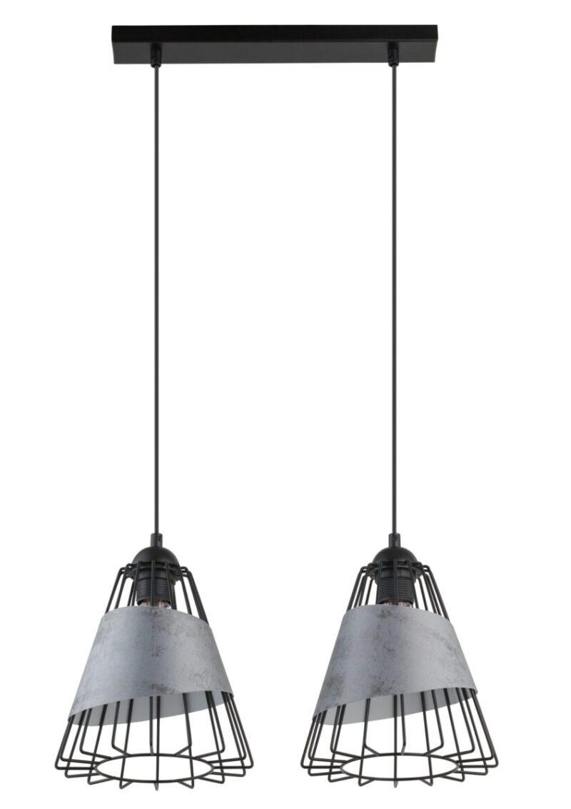 Lampa wisząca Sigma DENI prosty szaro-srebrny x2