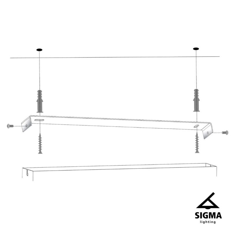 Plafon Sigma CYBER prostokąt dąb/czarny plafon x4