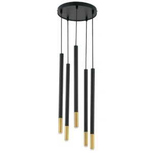 Lampa wisząca Sigma SOPEL DUE czarno/złota x5