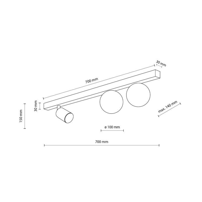 Lampa Sufitowa TK Lighting Vox x3 - obrazek 5