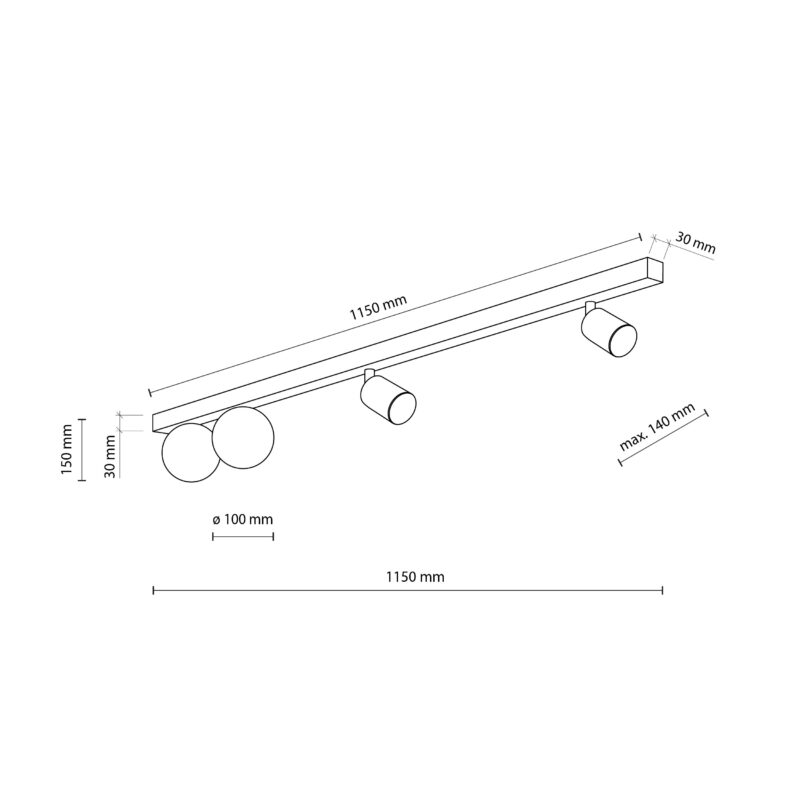 Lampa Sufitowa TK Lighting Vox x4 - obrazek 5