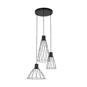 Lampa Wisząca TK Lighting Modesto Black Koło x3