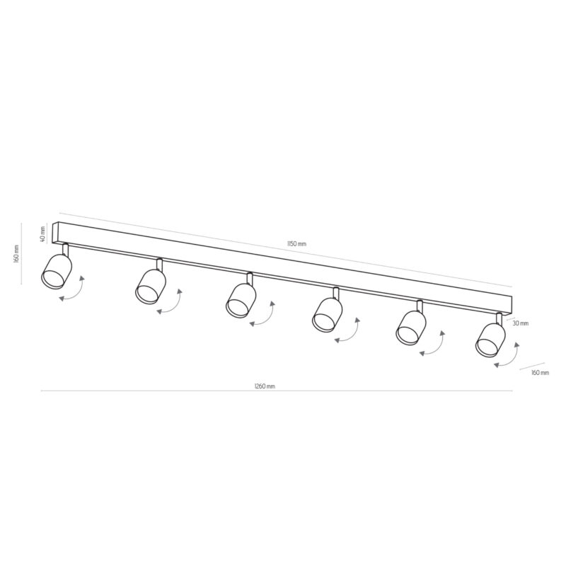 Lampa Sufitowa TK Lighting Top Black x6 - obrazek 3