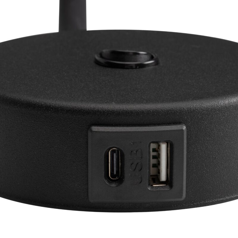 Kinkiet TK Lighting Lagos Black/gold USB x1 - obrazek 3