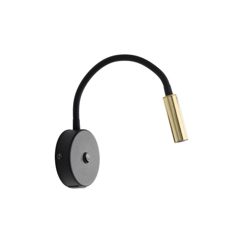Kinkiet TK Lighting Lagos Black/gold USB x1 - obrazek 6