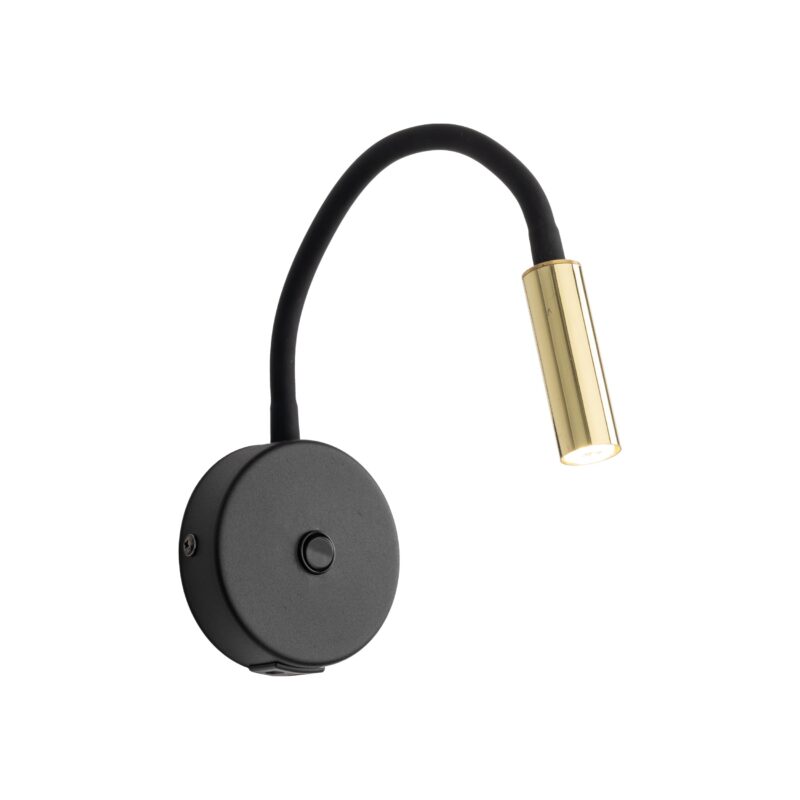 Kinkiet TK Lighting Lagos Black/gold USB x1 - obrazek 7