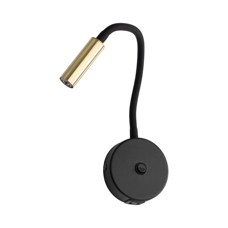 Kinkiet TK Lighting Lagos Black/gold USB x1 - obrazek 9