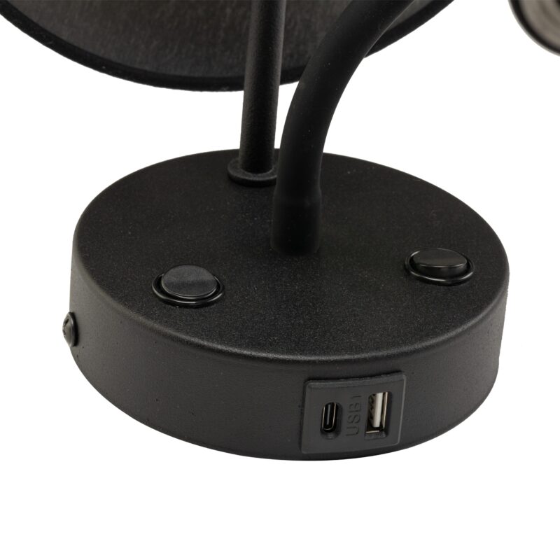Kinkiet TK Lighting Maja Black E27+ G9 + USB x2 - obrazek 4
