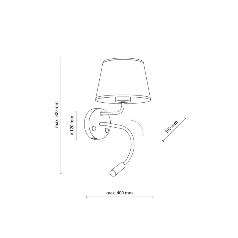 Kinkiet TK Lighting Maja Black E27+ G9 + USB x2 - obrazek 10