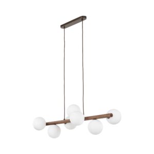 Lampa Wisząca TK Lighting Estera Wood Orzech x7