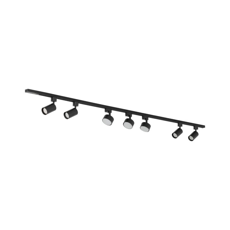 System szynowy TK Lighting Tracer Set Black – 3-fazowy x7