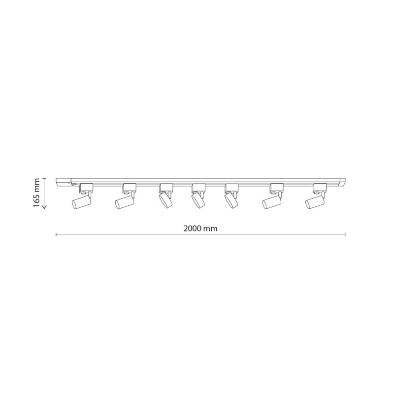 System szynowy TK Lighting Tracer Set Black – 3-fazowy x7 - obrazek 7