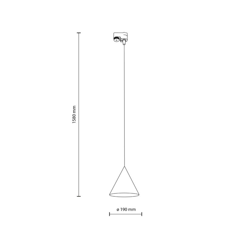 System szynowy TK Lighting Tracer Cono Black x1 - obrazek 3
