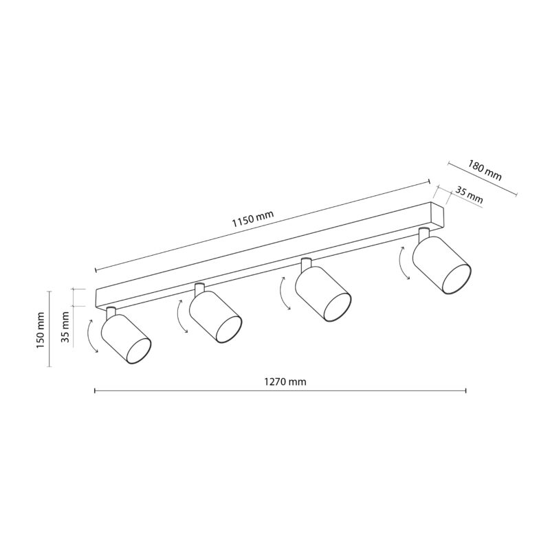 Lampa Sufitowa TK Lighting Nex White x4 - obrazek 5