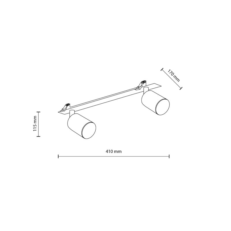 Lampa Sufitowa TK Lighting Nex Black Podtynkowa x2 - obrazek 5