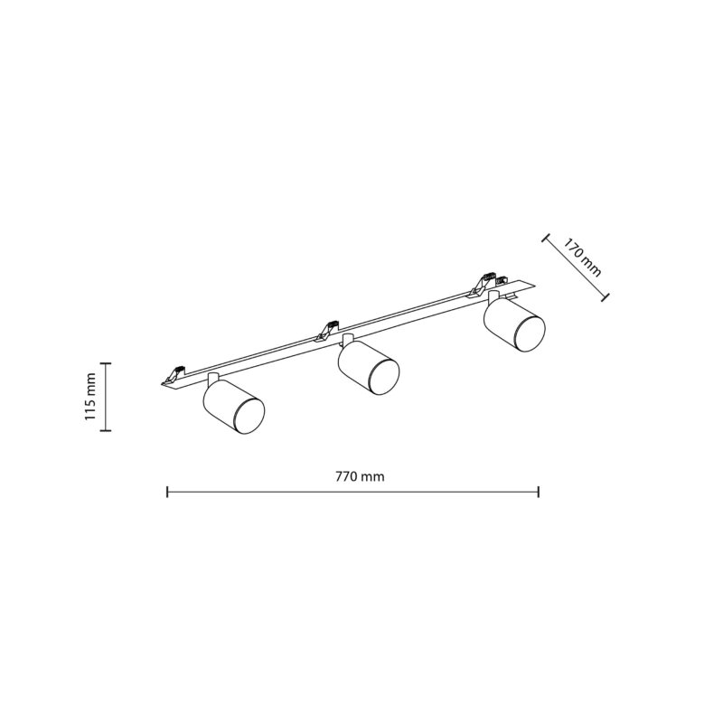 Lampa Sufitowa TK Lighting Nex Black Podtynkowa x3 - obrazek 6
