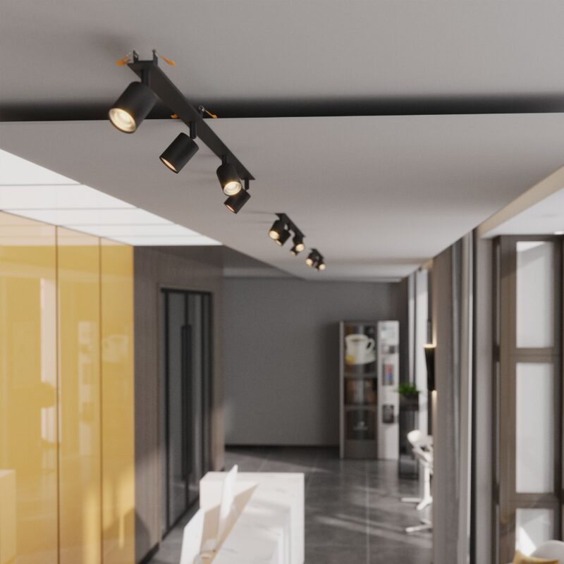 Lampa Sufitowa TK Lighting Nex Black Podtynkowa x4 - obrazek 5