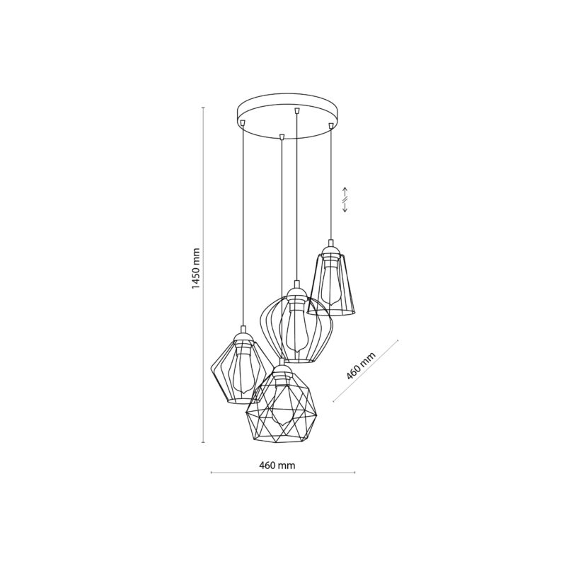 Lampa Wisząca TK Lighting Galaxy x4 - obrazek 5