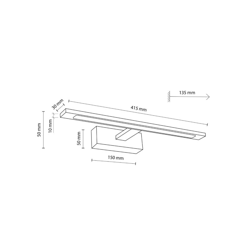 Kinkiet TK Lighting Gallery LED Black 12W x1 - obrazek 6