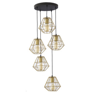 Lampa Wisząca TK Lighting Diamond Mm Złoty Proszek Koło x5