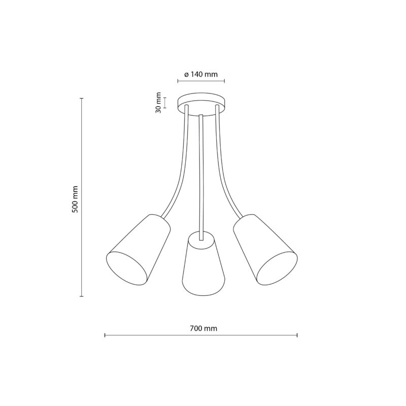 Lampa Sufitowa TK Lighting Wire Colour x3 - obrazek 4