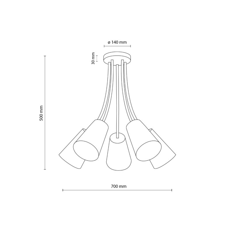 Lampa Sufitowa TK Lighting Wire Colour x5 - obrazek 3