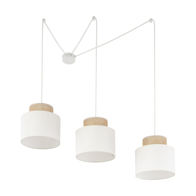 Lampa Wisząca TK Lighting Duo White Juta x3 - obrazek 4