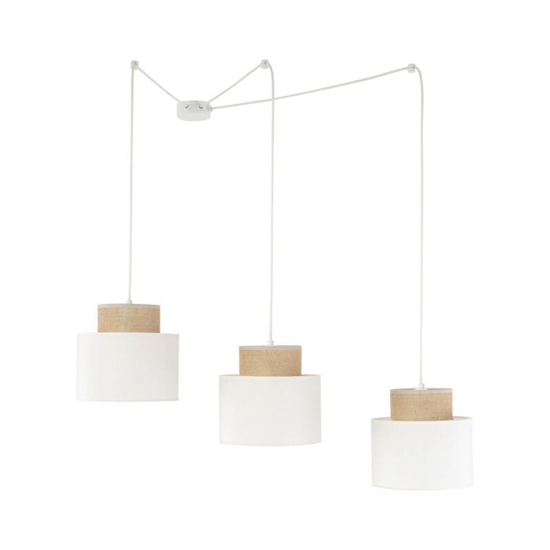 Lampa Wisząca TK Lighting Duo White Juta x3 - obrazek 6