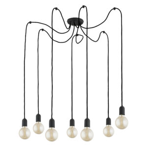 Lampa Wisząca TK Lighting Qualle Black x7