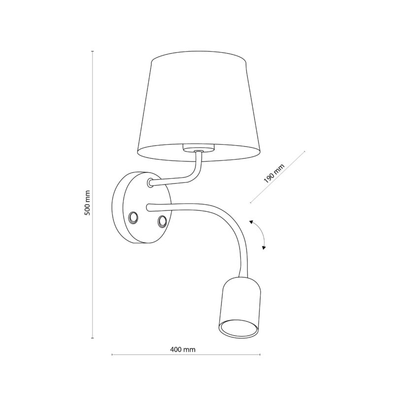 Kinkiet TK Lighting Maja Black E27 + GU10 x2 - obrazek 6