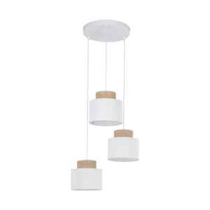 Lampa Wisząca TK Lighting Duo White Juta Koło x3