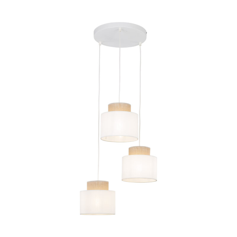 Lampa Wisząca TK Lighting Duo White Juta Koło x3 - obrazek 4