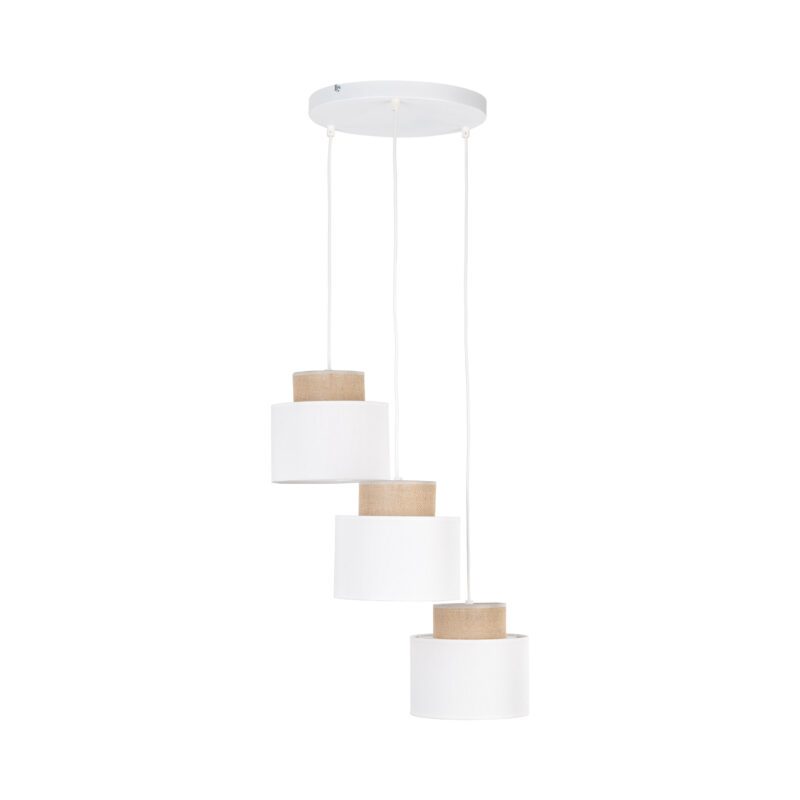 Lampa Wisząca TK Lighting Duo White Juta Koło x3 - obrazek 8