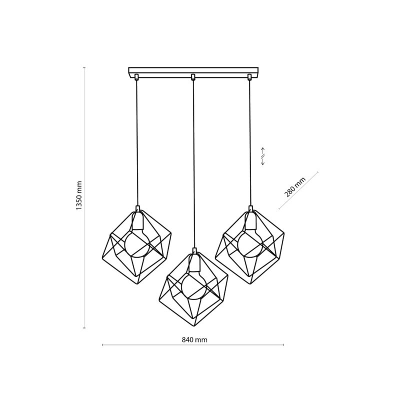 Lampa Wisząca TK Lighting Alambre Listwa Cz/zł x3 - obrazek 6