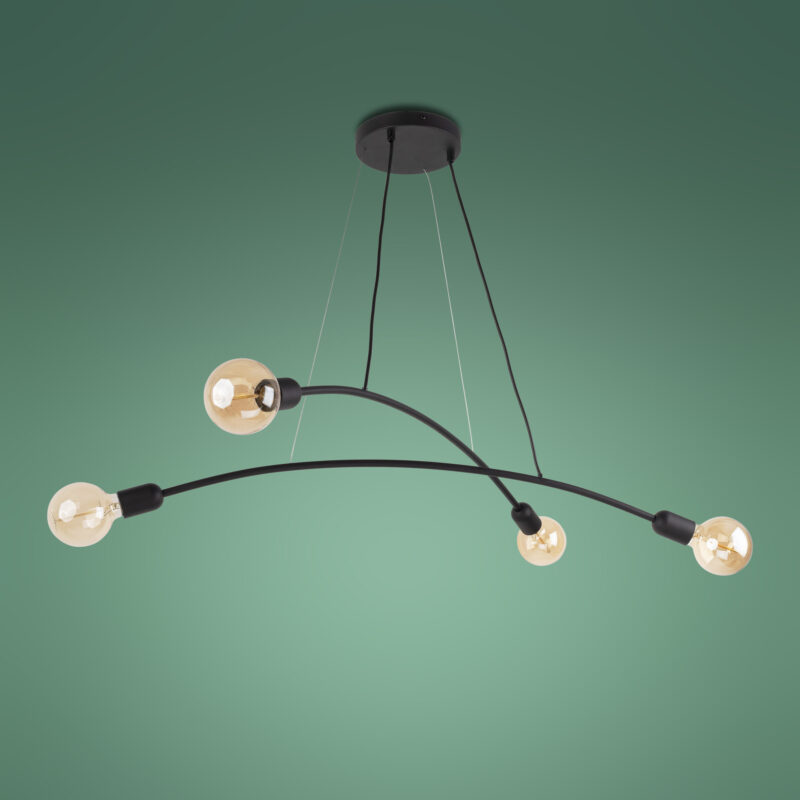 Lampa Wisząca TK Lighting Helix Black x4 - obrazek 5