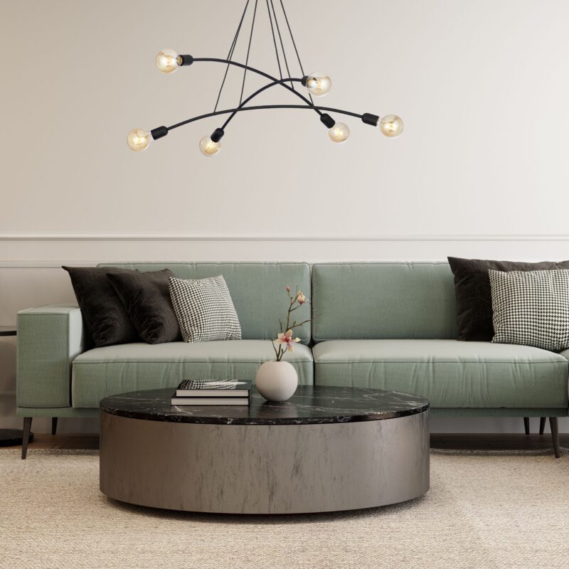 Lampa Wisząca TK Lighting Helix Black x6 - obrazek 3