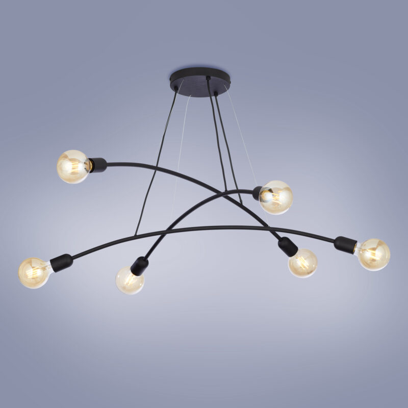 Lampa Wisząca TK Lighting Helix Black x6 - obrazek 6