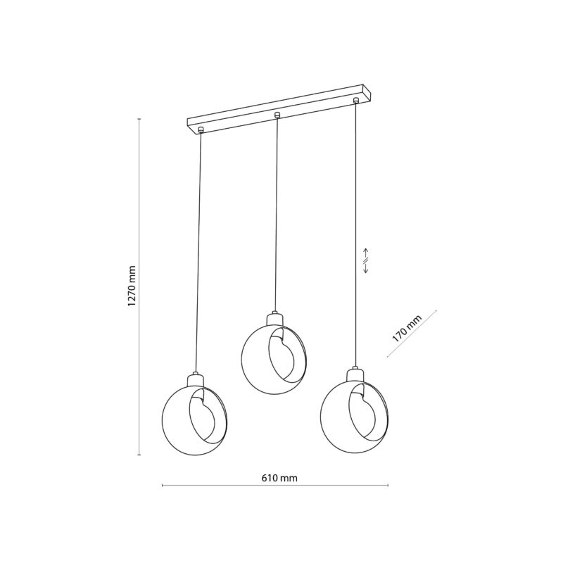 Lampa Wisząca TK Lighting Cyklop Listwa x3 - obrazek 9