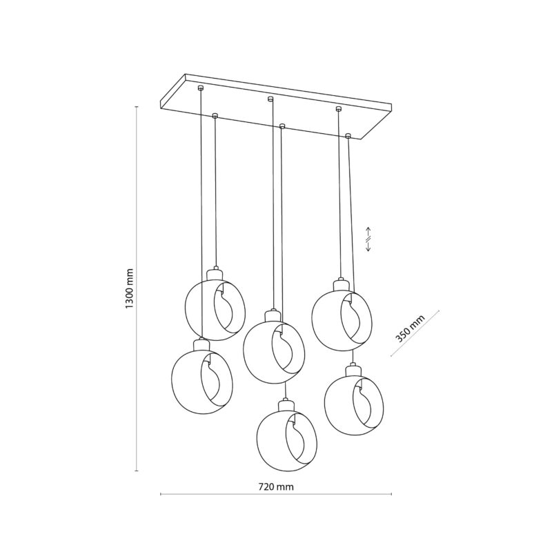 Lampa Wisząca TK Lighting Cyklop Listwa x6 - obrazek 9