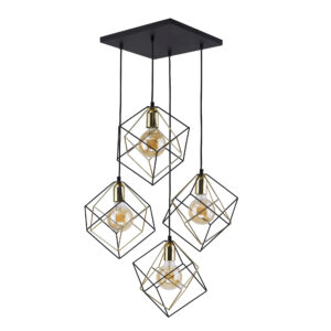Lampa Wisząca TK Lighting Alambre Cz/zł x4