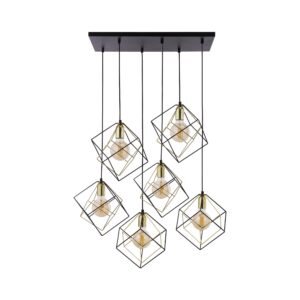 Lampa Wisząca TK Lighting Alambre Cz/zł x6