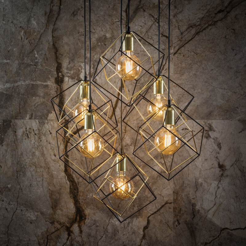 Lampa Wisząca TK Lighting Alambre Cz/zł x6 - obrazek 3