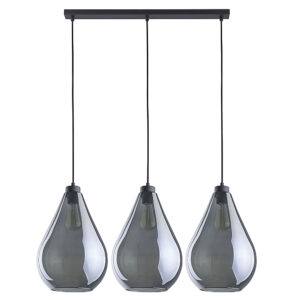 Lampa Wisząca TK Lighting Fuente Czarna Listwa x3