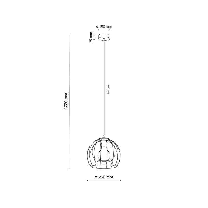 Lampa Wisząca TK Lighting Universo Black 260 x1 - obrazek 10