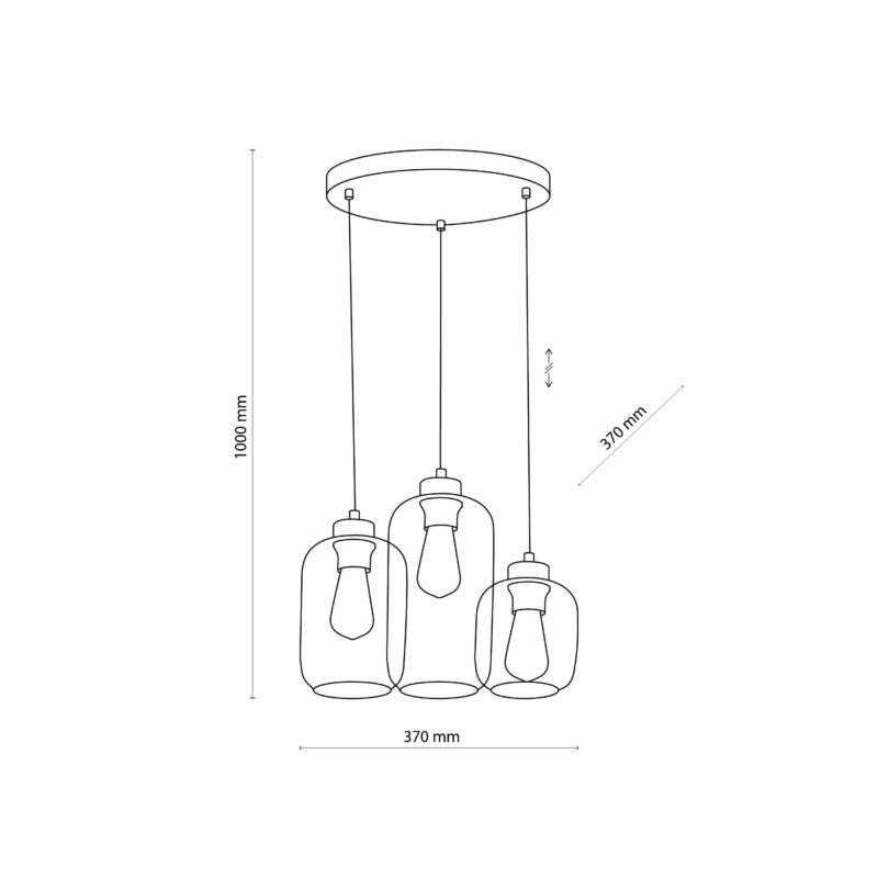 Lampa Wisząca TK Lighting Marco Brown Koło x3 - obrazek 4