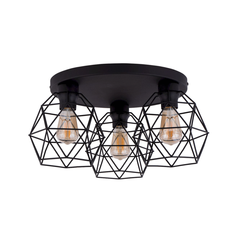 Lampa Sufitowa TK Lighting Galaxy Black P Koło x3