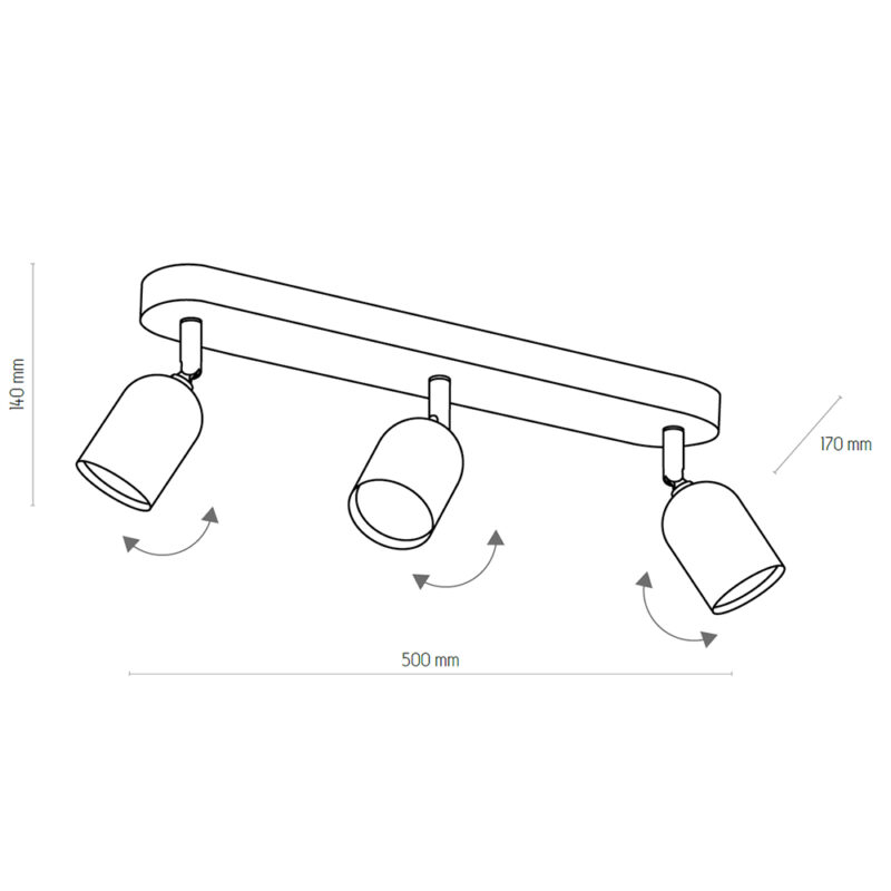 Lampa Sufitowa TK Lighting Top Black/gold x3 - obrazek 3